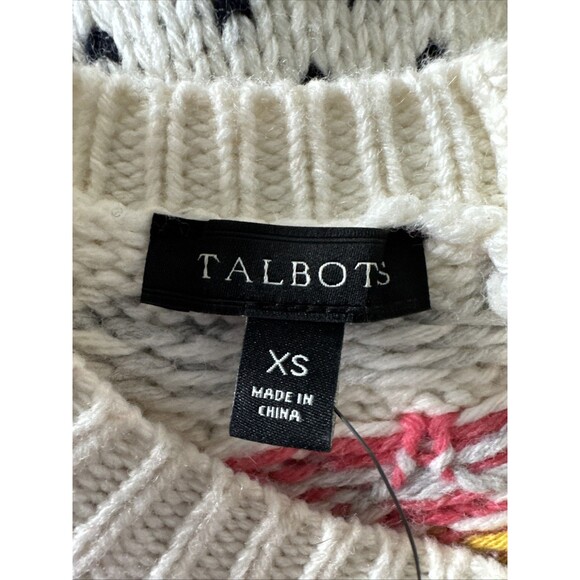 Talbots Fair Isle Sweater Whimsical Scandinavian Wool Blend Womens XS - Picture 4 of 16